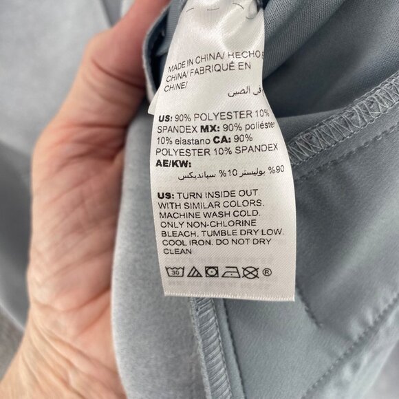 Chicos Jacket Womens 0 US Small Blue Grey Scuba Suede Stretch Snap Up Pocket NWT - Picture 4 of 11